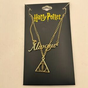 HARRY POTTER Bioworld Hogwarts House Necklace Set-Deathly Hollows and Always
